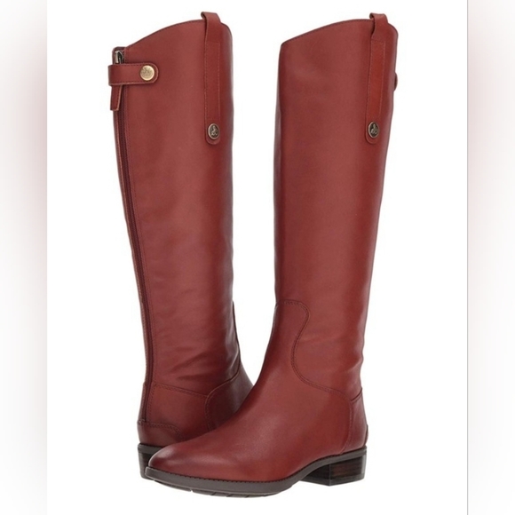 Sam Edelman Penny Brown Riding Boots Almond toe women's size 5 - Picture 1 of 13